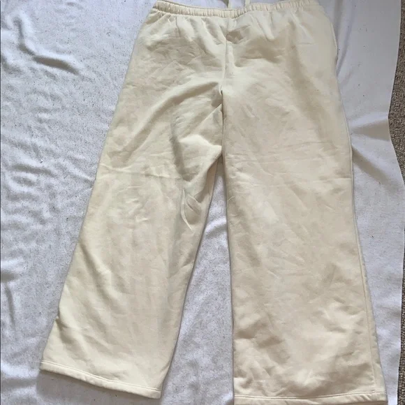 Auden Cream Fleece sweatpants size XL wide leg new without tags - Picture 6 of 6